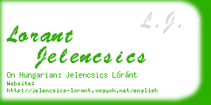 lorant jelencsics business card
